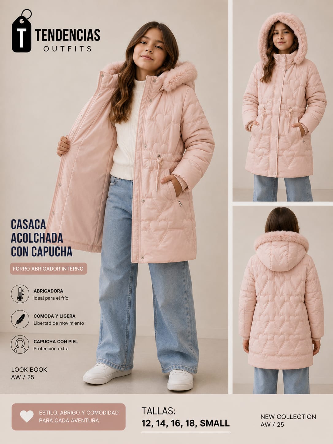 Casaca acolchada largo (PRONTO)