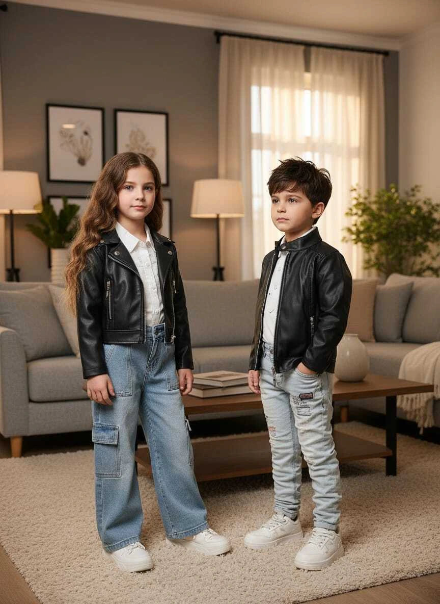 Casaca cuerina slim niño y niña (PRONTO)
