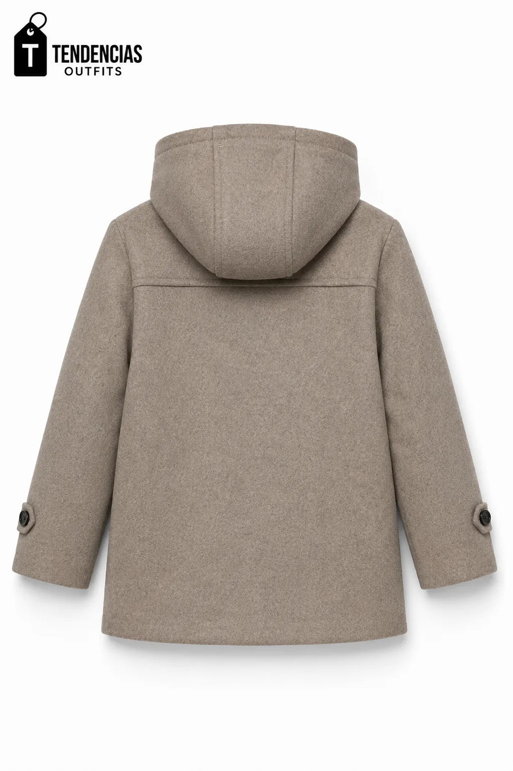 Abrigo duffle de paño con capucha