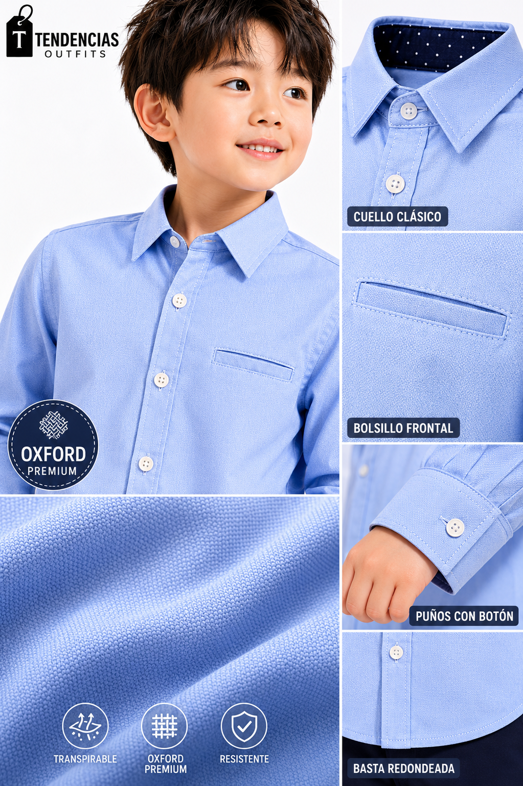Camisa algodón ejecutivo niño (PRONTO)