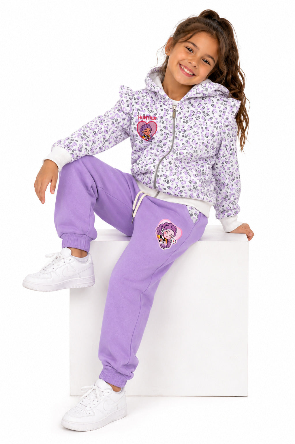 Conjunto Buzo Huntrx Floral Lila