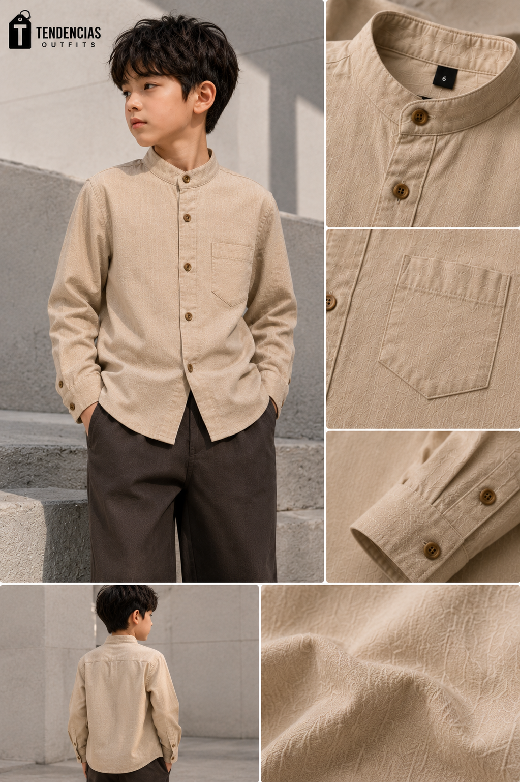 Camisa lino manga larga niño (PRONTO)