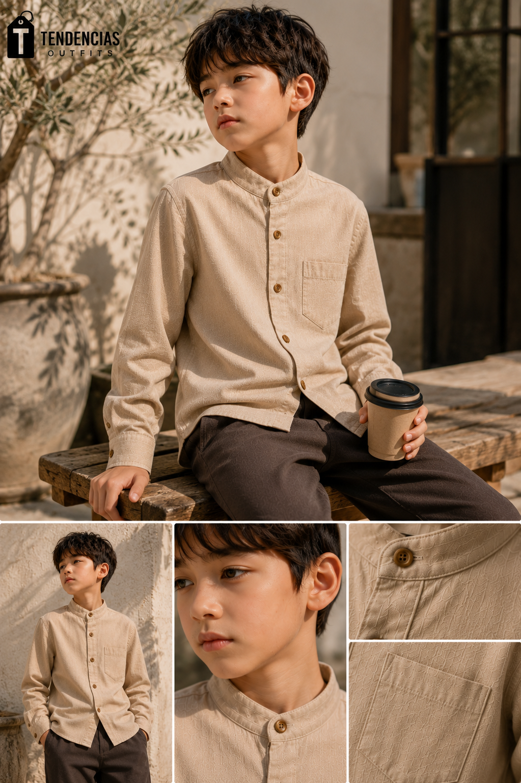 Camisa lino manga larga niño (PRONTO)