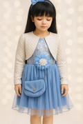 Vestido en tul + lentejuelas para niña (PRONTO)