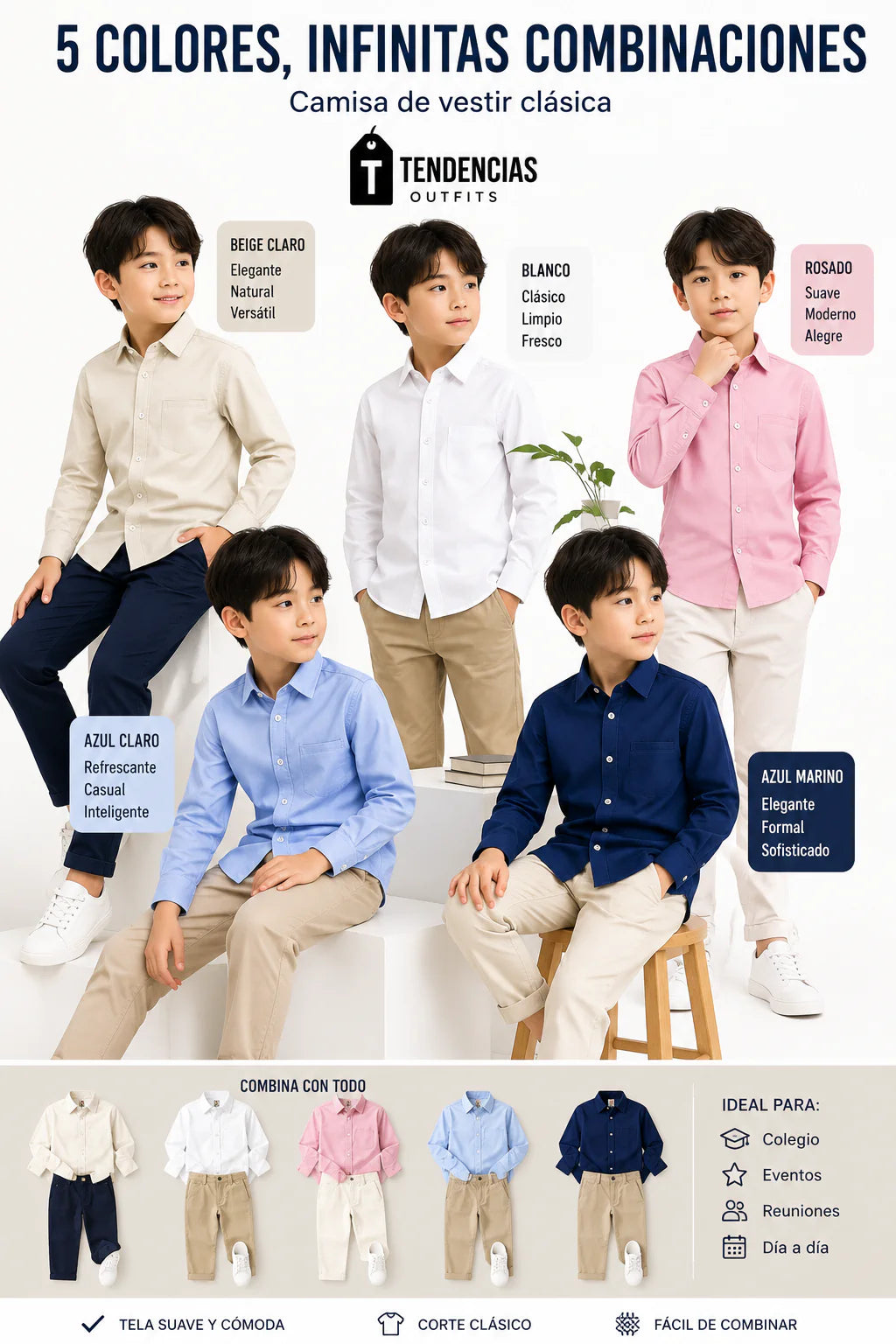 Camisa Oxford manga larga