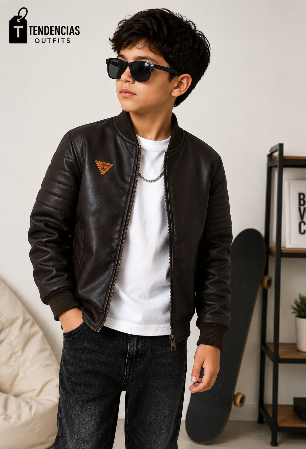 Casaca bomber biocuero