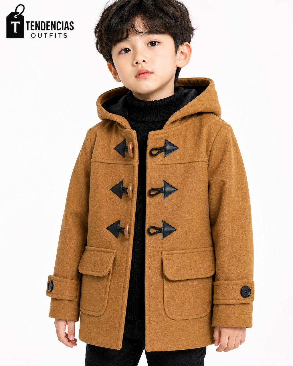 Abrigo Paño Camel con Capucha