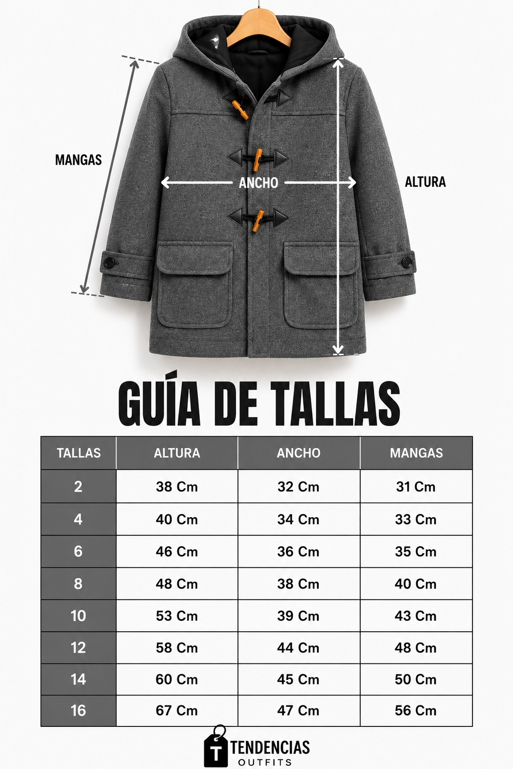Abrigo Paño Gris con Capucha