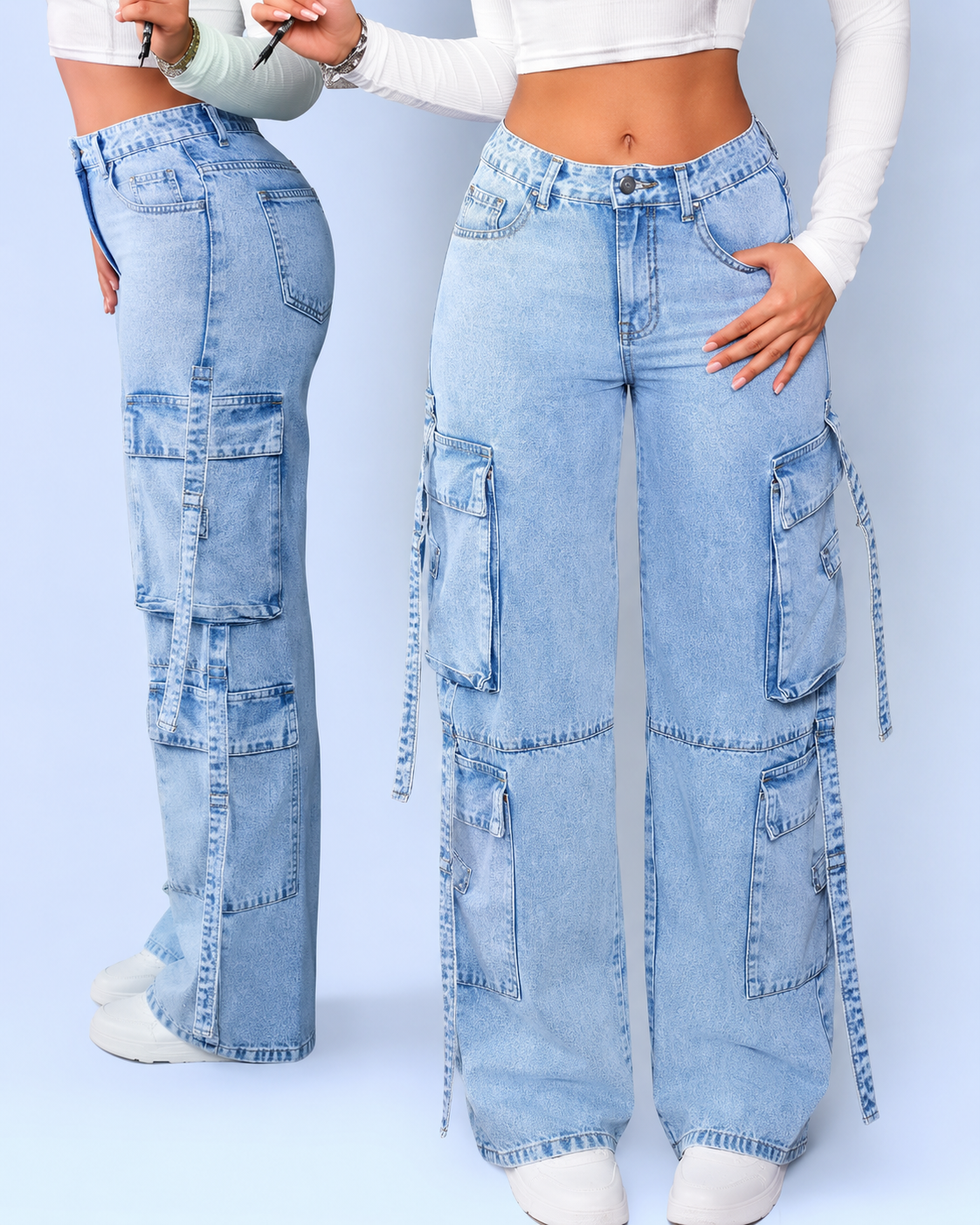 Pantalon jeans multicargo juvenil (PRONTO)
